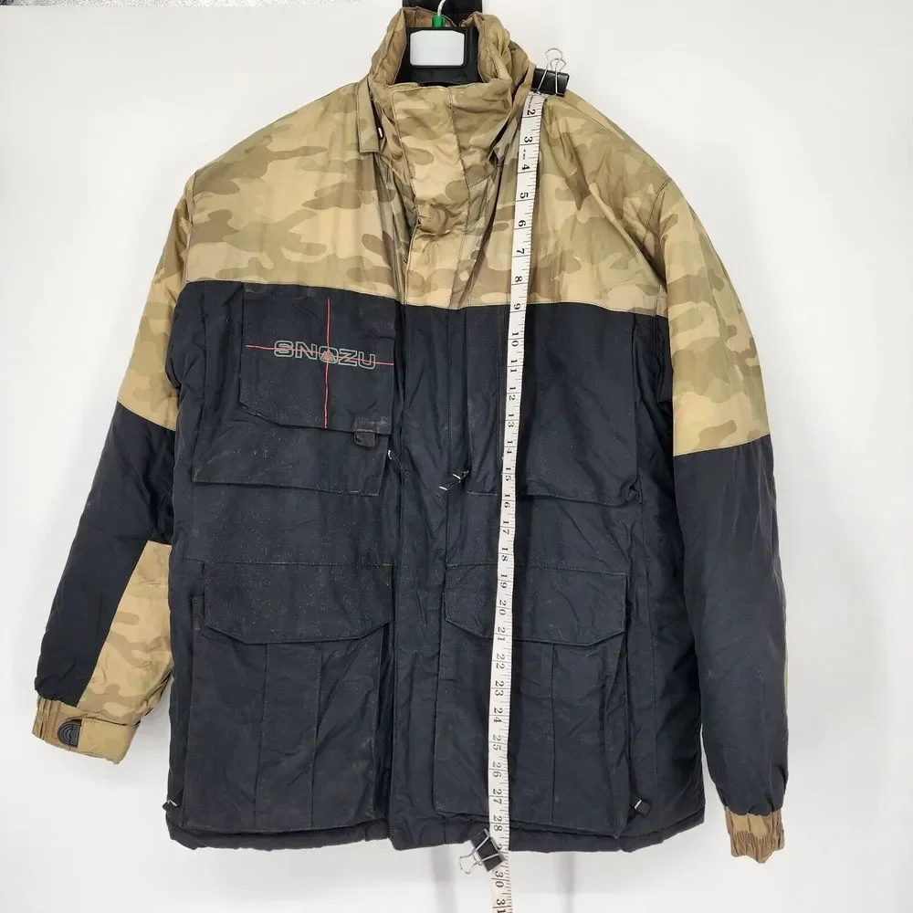 Snozu Youth Ski Jacket‎ Black and Camo Zip Up Pockets Insulated Boys Large 14/16